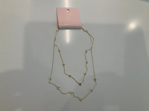 Crystal Bezel Layered Necklace
