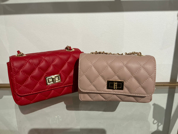 Quilted box clutch