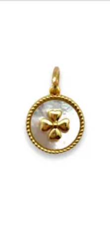 Mother of Pearl clover charm