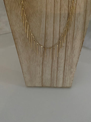 Long fringe layering necklace