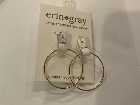 Dainty Leather hoop earring