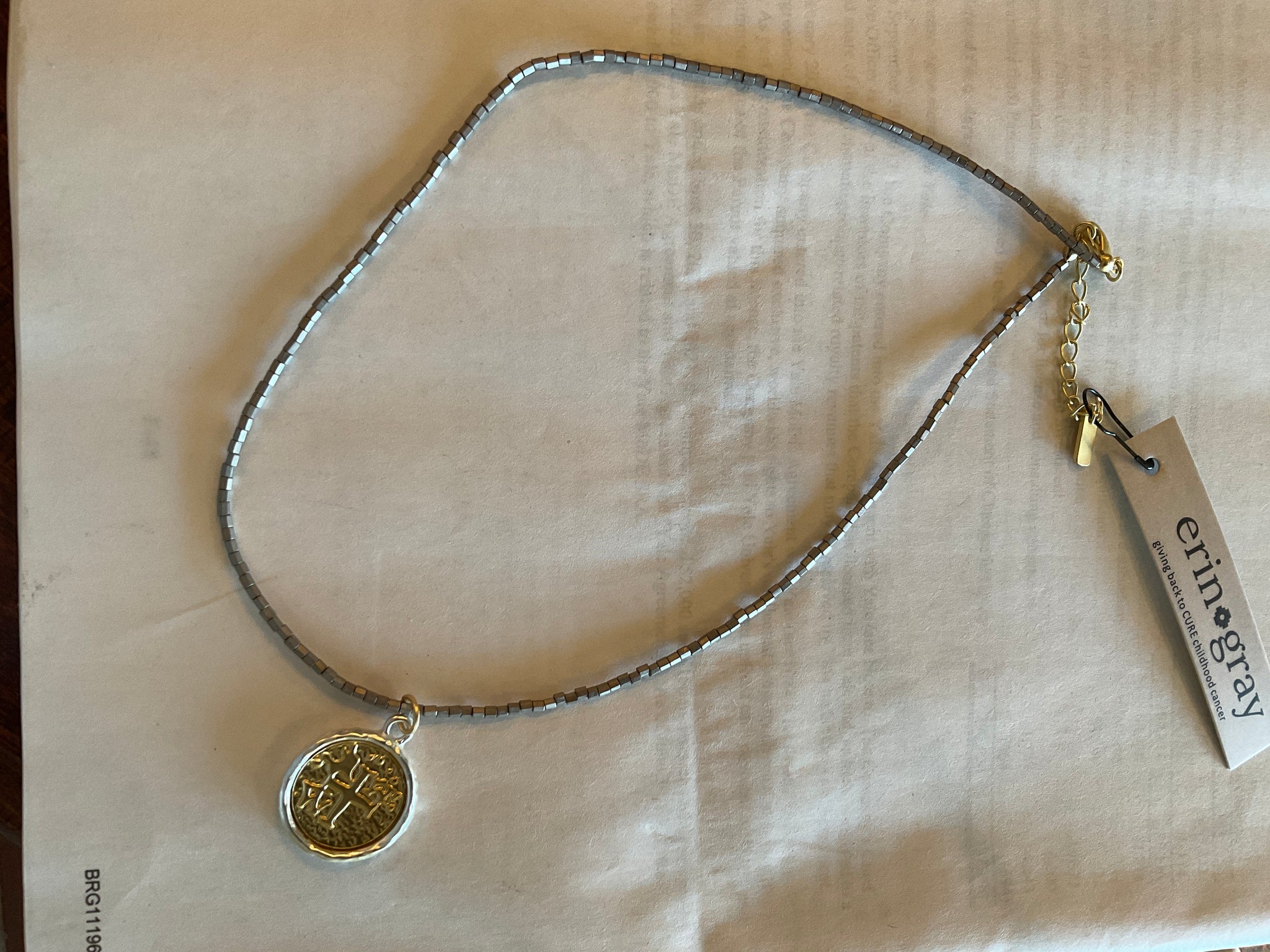 Coin on pyrite necklace