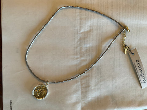 Coin on pyrite necklace